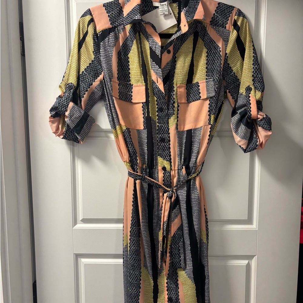 Multicolor Striped Shirt Dress